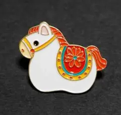《PN昔懐かし萌白馬》■新品■白馬■ピンバッジ バッチ■おしゃれのサムネイル