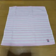 ストライプデザイン タオルハンカチ ピンク
