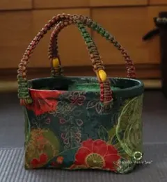 明治時代の和紙を使用！一閑張りカゴ♩ 明治時代の和紙を使用！一閑張りバッグ - メルカリ