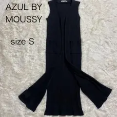 アズール　マウジー　ロング　カーディガン　ノースリーブ　黒　春