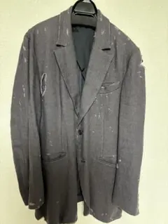 Call グレー リネンテーラードジャケット クラッシュ加工