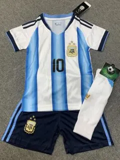 150cmアルゼンチン新モデル　メッシ 子供サッカーシャツソックスセット