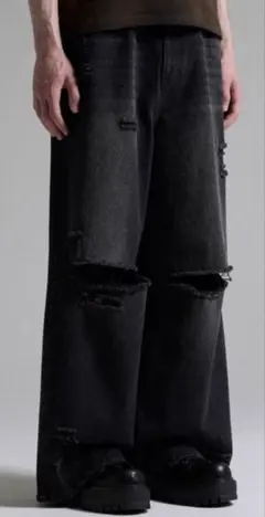GRANCY】Rifted Slash Buggy Denim Pants - メルカリ