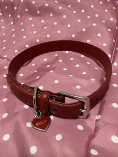 COACH 首輪 レッド ハートチャーム付き　大型犬用　未使用のサムネイル
