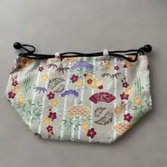 和装用バッグ 花と扇子柄