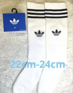 【新品】adidas 22cm-24cm クルーソックス 1足組 ホワイト