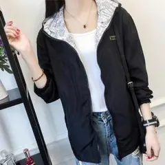 ♪：＊新品、新作 ブラック　アウター　リバーシブル レディース♡74