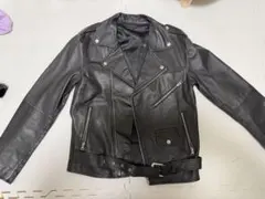 ブラック ライダース ジャケット メンズ ダブル