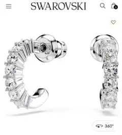 新品 SWAROVSKI Mini フープ ピアス スワロフスキー