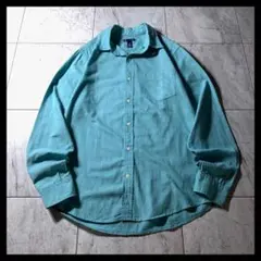 (*)様 OLD GAP リネン混 コットン BDシャツ ターコイズ エメラルド