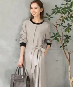 アーバンリサーチロッソ Aラインタックワンピース フリーサイズ グレージュ