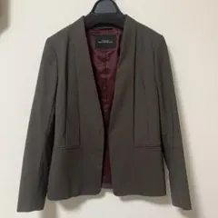 グリーンレーベルリラクシング￼ ノーカラージャケット ダークブラウン　36