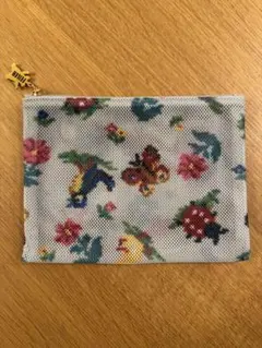 FEILER フェイラー　ハイジ　メッシュポーチ　シルバーグレー　水色