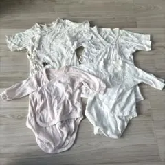 ベビー肌着 50〜60cm 女の子 コンビ肌着 長袖 4枚 新生児