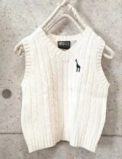 重ね着に★セレクトショップ購入　きりん柄刺繍　ニットベスト