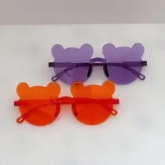 クマ型サングラス 2個セット オレンジ 紫　おもちゃ
