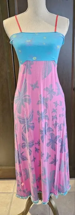 【早い者勝ち!!】juana de arco 花柄キャミワンピース 青とピンクのサムネイル