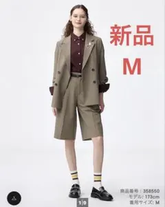 GU バミューダチェックショートパンツ チェック　パンツ　ブラウン　M