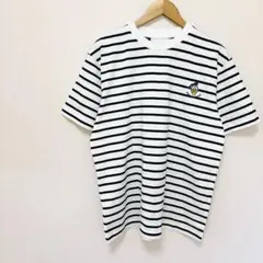 LL大きいサイズ【ディズニー】綿100%半袖ボーダー柄Tシャツ　ドナルドダック