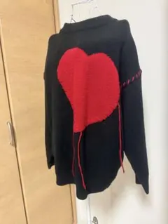 希空ちゃん着HOOK ハートデザイン ニット セーター ブラック