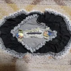 レース装飾の黒白チェックティッシュカバーケース