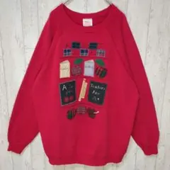 Hanes　90s　USA製　ラグラン　アップリケ　ビンテージスウェット