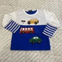 クレードスコープ　車の刺繍入り長袖カットソー 110cm