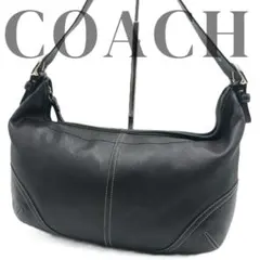 【美品】COACHオールドコーチ　ホーボー　ワンショルダー　レザー　ブラック