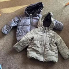 ★ブラック＆カーキ　フード付ダウン　95cmサイズ★激安