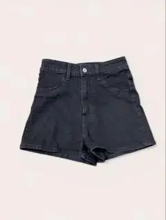 H&Mストレッチ　ハイウエスト　デニムショートパンツ　ブラック 36サイズ
