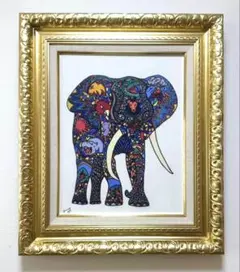 F6号】ジミー大西【海】手描き/表裏サイン有/油彩/アクリル/絵画/額縁