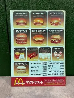 昭和レトロ　ドムドムハンバーガー　メニュー表＆世界の時間マップ 下敷き 昭和レトロ ドムドムハンバーガー メニュー表＆世界の時間マップ