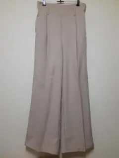 GU レディース パンツ ワイド ガウチョ イージーケア ベージュ