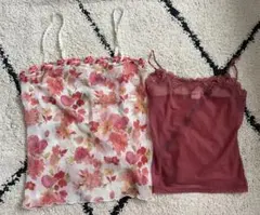 カルバンクライン　ワコール　花柄　シフォン　レース　キャミソール
