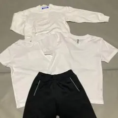運動着　110cm 120cm 無地　白Tシャツ 半袖　長袖　短パンおまけ