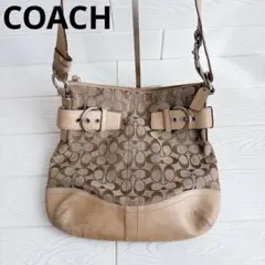 【COACH】ショルダーバッグ/ダーク茶/レザー/イントレチャート/編込