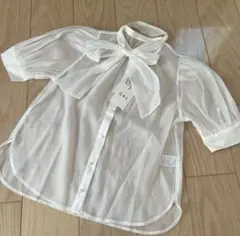 グレイルGRLホワイトシフォンリボンブラウス Fサイズ