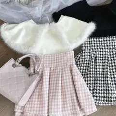 エブリン　ファーケープニット　ホワイト