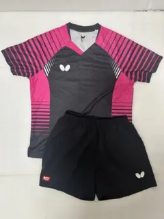 バタフライ 卓球ウェア Mサイズ 黒/ピンク