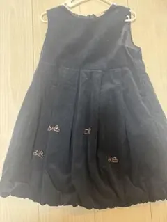 petit main ネイビー コーデュロイ ワンピース 110cm