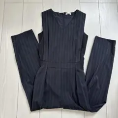 ネイビー ストライプ ジャンプスーツ