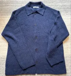 ネイビー ボタン付き カーディガン