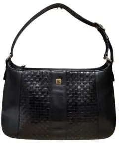 Pierre balmain PARIS レザー編み込みハンドバッグ　日本製　黒