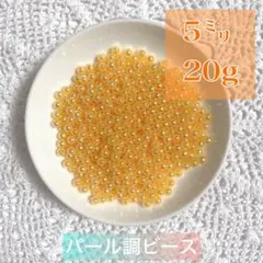 【ビーズパーツ】5mmパール調ビーズ（オレンジベージュ）20g 約300コ以上