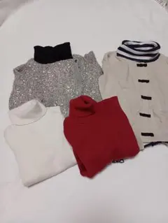 子供服キッズ女の子110ZARAカーディガンとGAPタートルネック4点セット売り