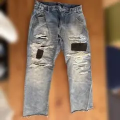 GABBA ガバ REY パッチワーク リペア加工 デニムパンツ 34/32 - メルカリ