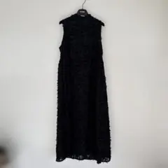 ZARA ブラックレースノースリーブロングワンピース