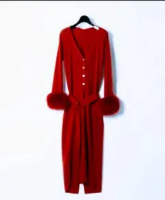 GRACE CONTINENTALダイアグラムFOX ファーニットワンピース