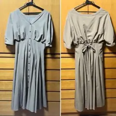 美品　マイストラーダ サイドプリーズワンピース　茶　夏　秋　おでかけワンピ