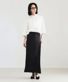 定価2万【美品】Demi-Luxe BEAMSアセテート サテンイージースカートのサムネイル